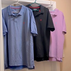 Three (3) IZod Polos Size XL Blue Black Purple